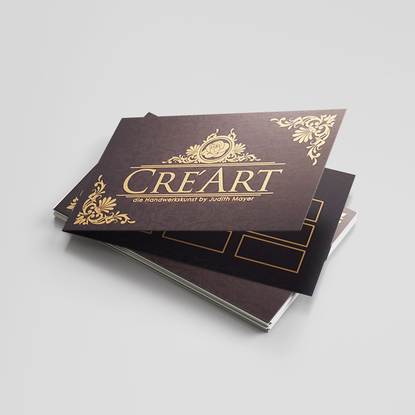 Klapp-Bonuskarte mit fünfter Farbe in Gold von "Cre Art"