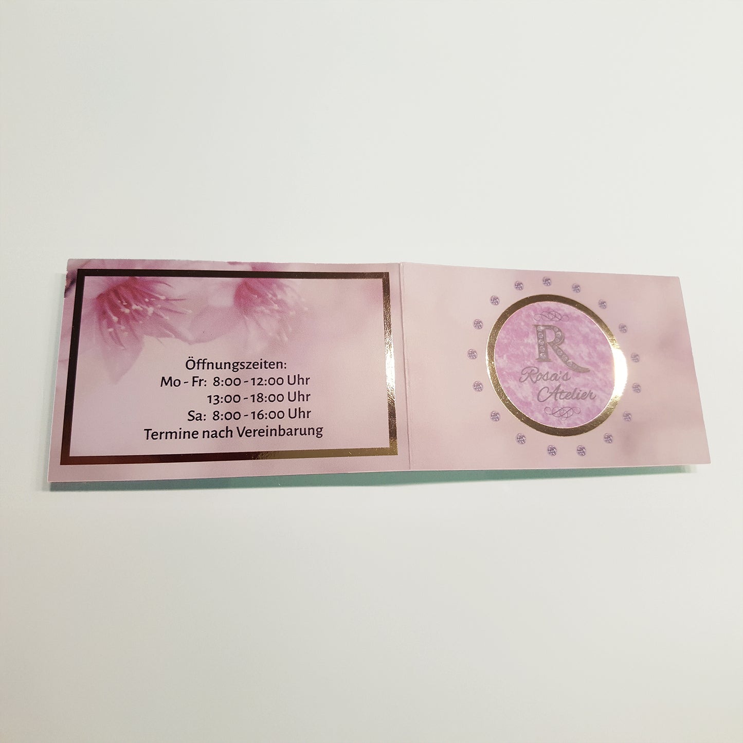 Klappkarten mit Goldfolierung von "Rosas Atelier"