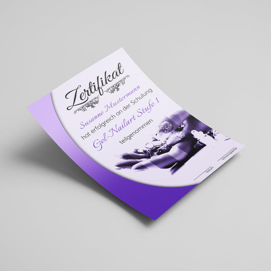 Ansicht eines Standard-Zertifikats in lila