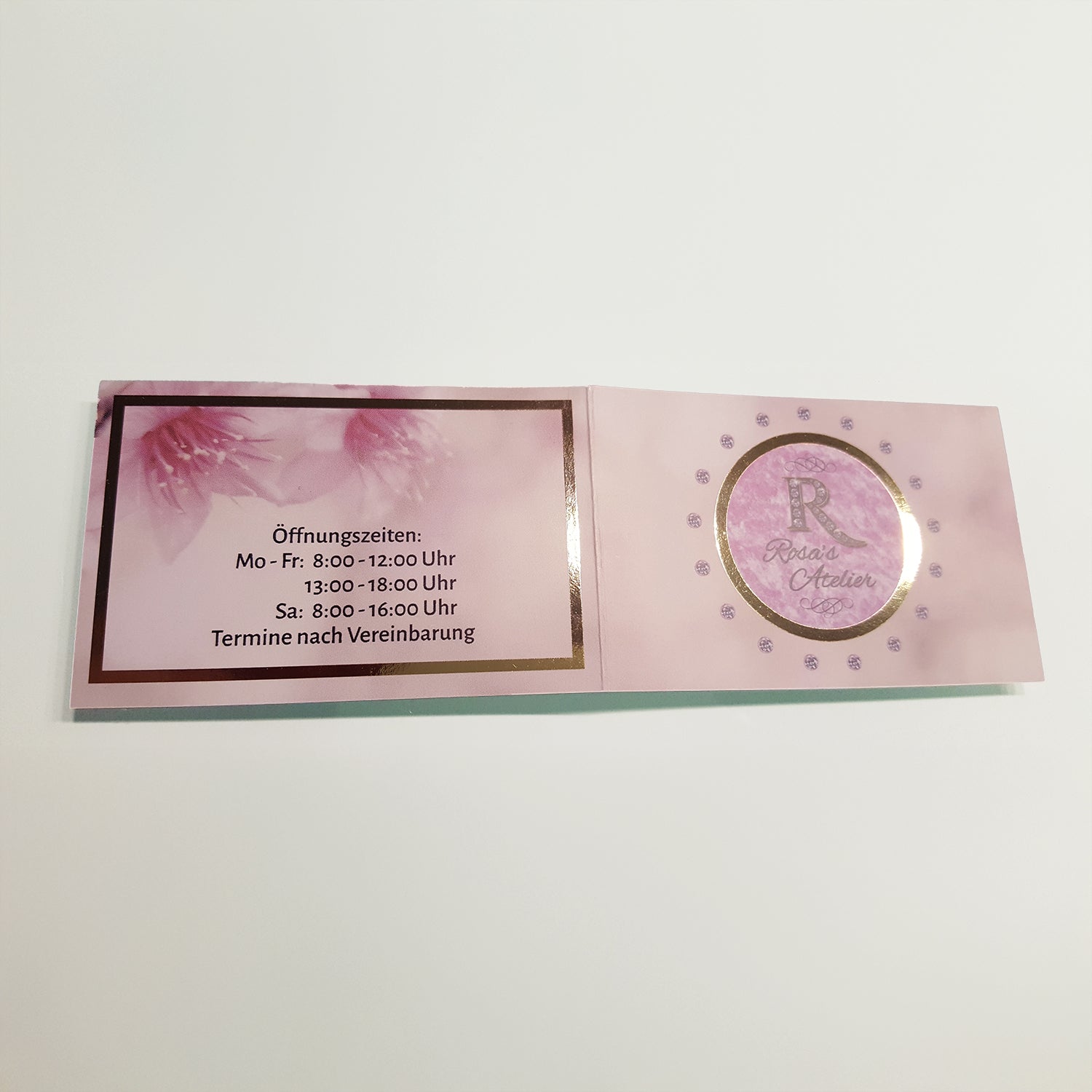 Klappkarten mit Goldfolierung von "Rosas Atelier"